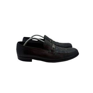 Hugo Boss Men's 10.5 Dikko Black Leather Dress Loafers Horsebit Logo 50200774